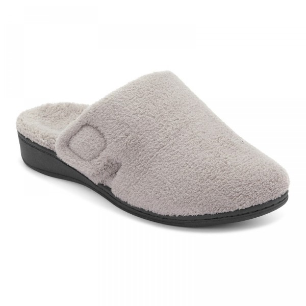 Vionic Slippers Ireland - Gemma Mule Slippers Light Grey - Womens Shoes Sale | RYUVP-9784